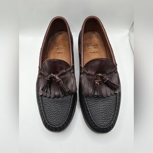 Allen Edmonds NASHUA Black Brown Tasseled Leather Loafers. Mens 9